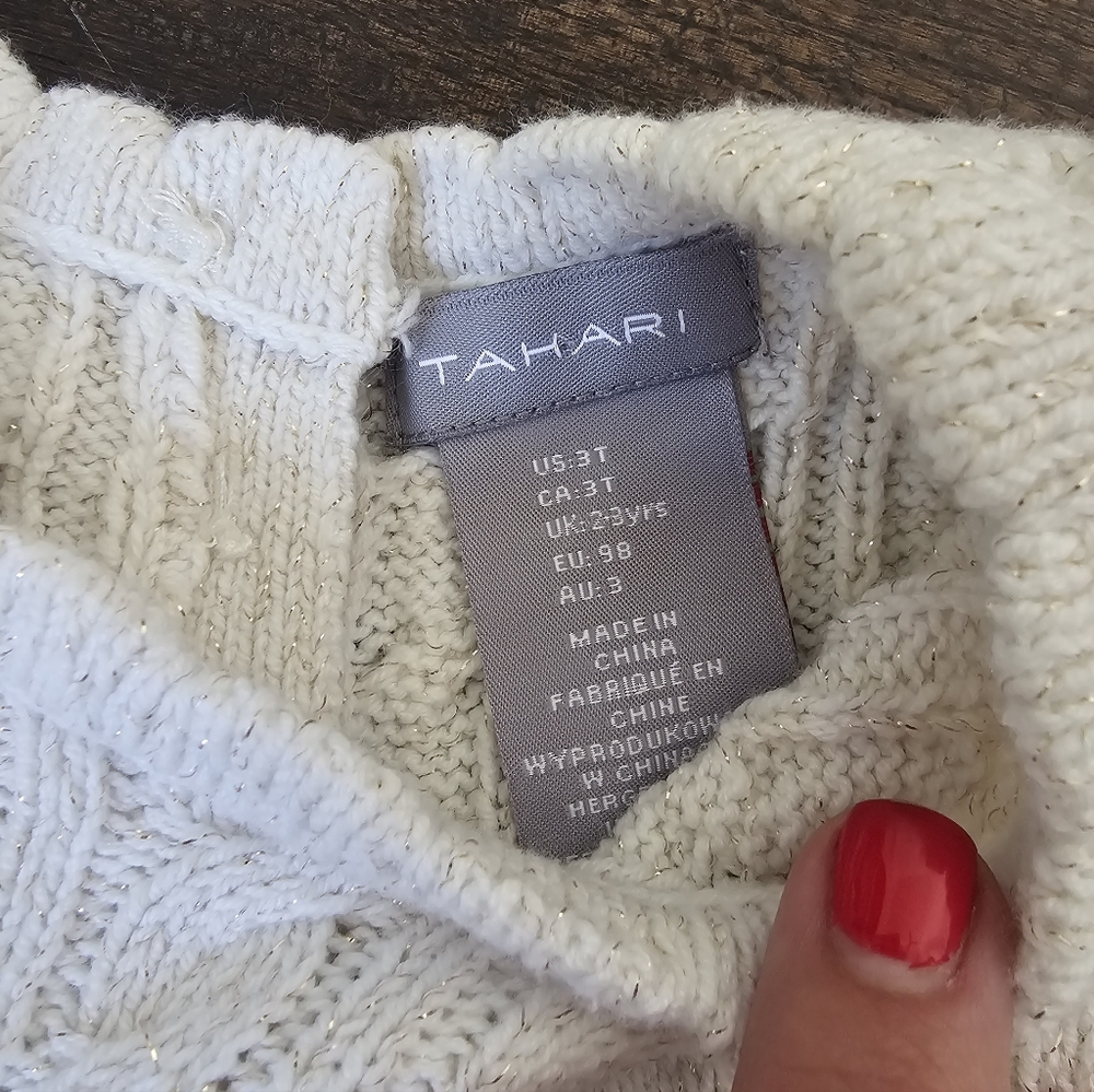 TAHARI TODDLER GIRL SWEATER DRESS SIZE 3T - Picture 3 of 9